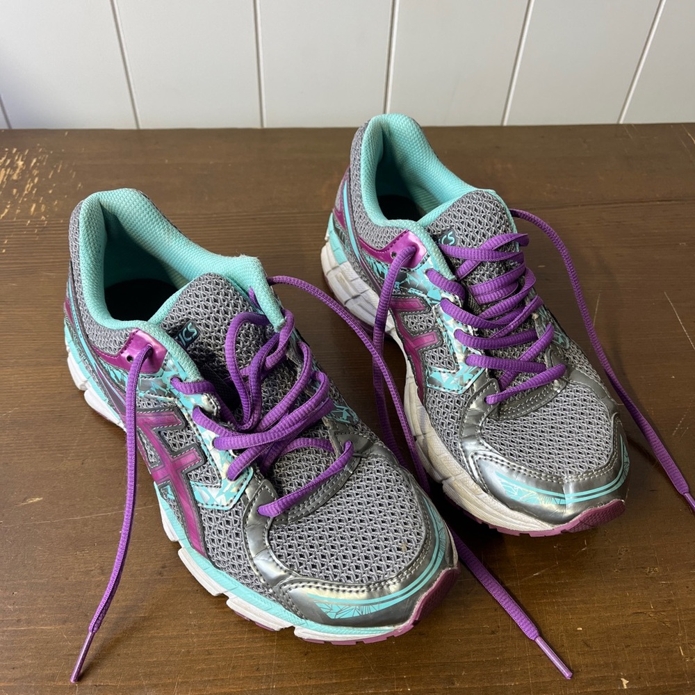 ASICS Women's Gray and Teal Athletic Shoes